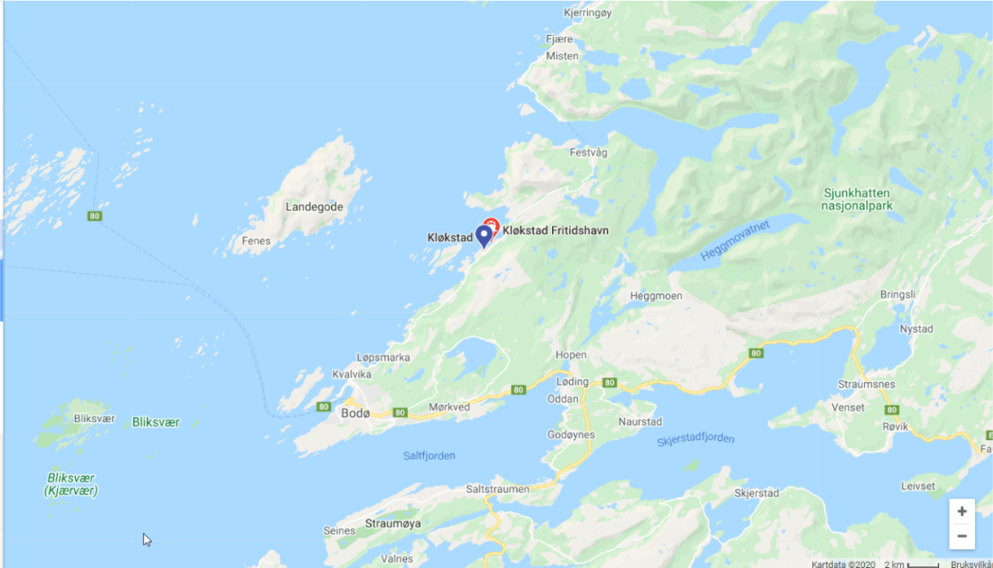 Kart over Bodø Kommune